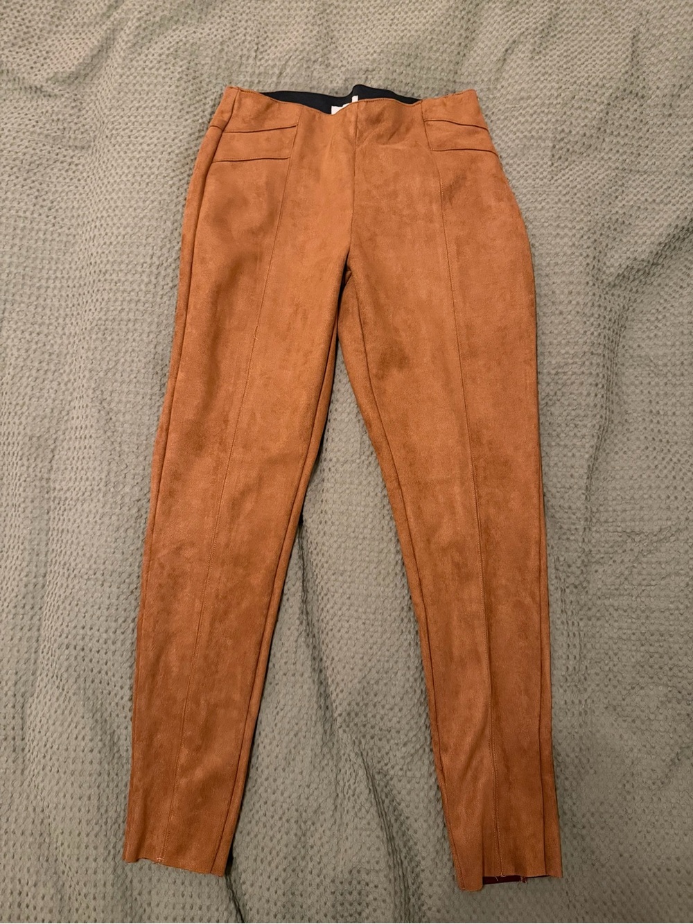 Gilli Faux Suede Skinny Pants in Burnt Orange
